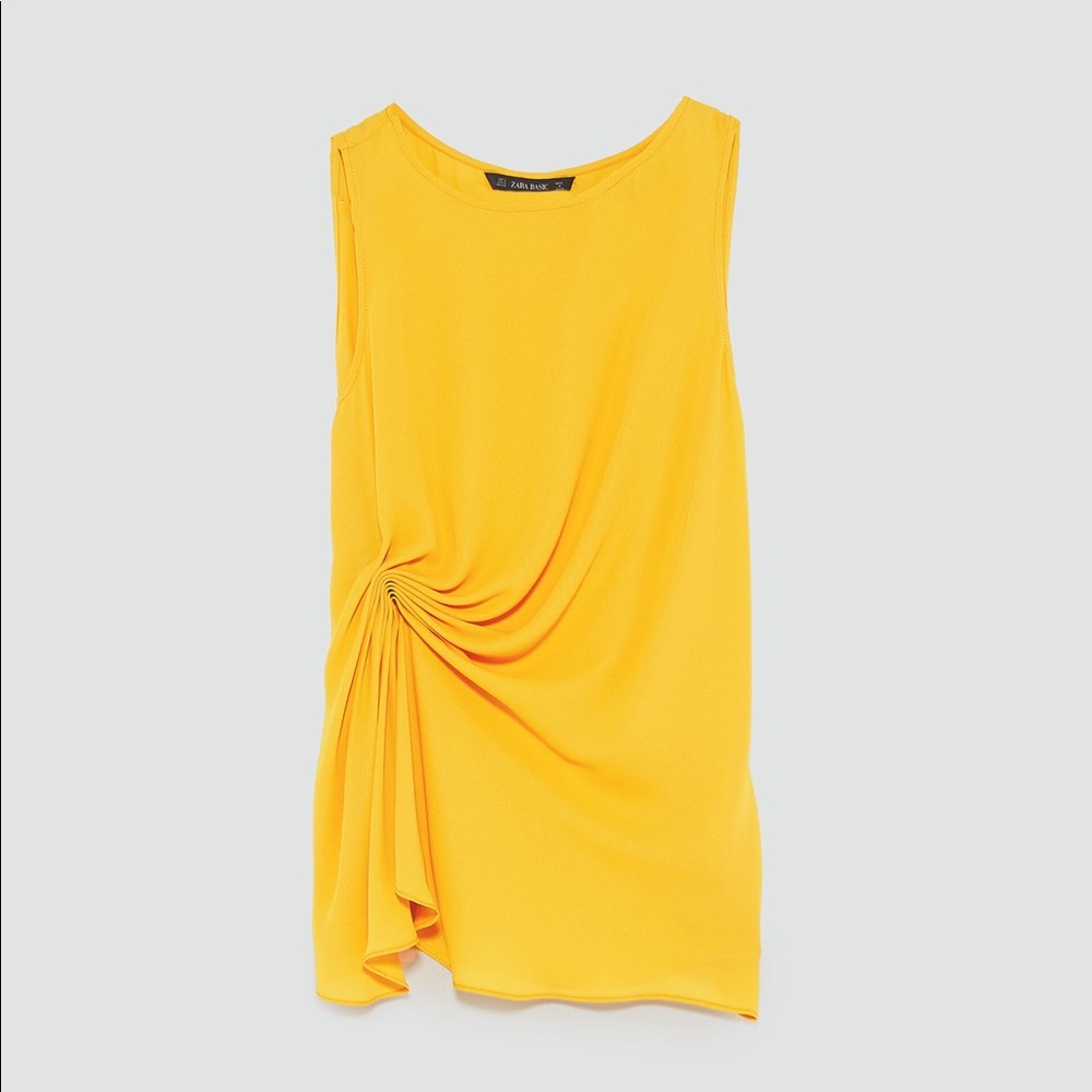 Zara Draped Yellow Top